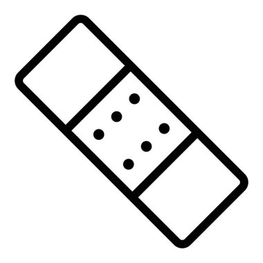 bandaj çizgisi simgesi çizimi beyaz arkaplanda izole edildi