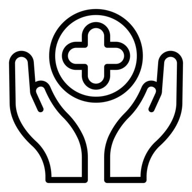 Beyaz arkaplanda izole edilmiş sağlık hattı simgesi vektör çizimi