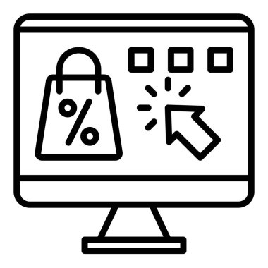 çevrimiçi dükkan satırı simgesi çizimi beyaz arkaplanda izole edildi
