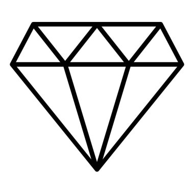 Beyaz arkaplanda izole edilmiş elmas çizgi simgesi vektör illüstrasyonu