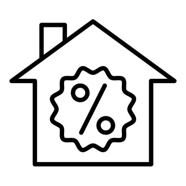 Beyaz arkaplanda izole edilmiş ev satırı simgesi vektör çizimi