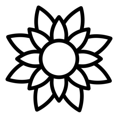 ayçiçeği çizgisi simgesi çizimi beyaz arkaplanda izole edildi