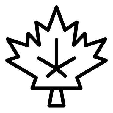 Beyaz arkaplanda yaprak çizgisi simgesi çizimi izole edildi