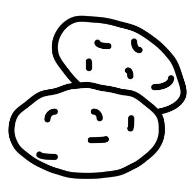 Beyaz arkaplanda izole edilmiş patates çizgisi ikonu vektör çizimi