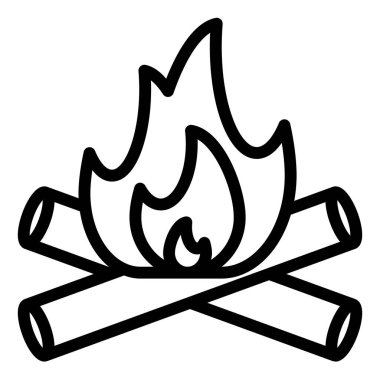 beyaz arkaplanda izole edilmiş şenlik ateşi simgesi vektör çizimi