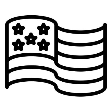 Beyaz arkaplanda izole edilmiş bayrak çizgisi simgesi vektör çizimi