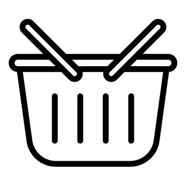 Sepet çizgisi simgesi çizimi beyaz arkaplanda izole edildi