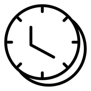 Saat çizgisi simgesi vektör çizimi beyaz arkaplanda izole edildi