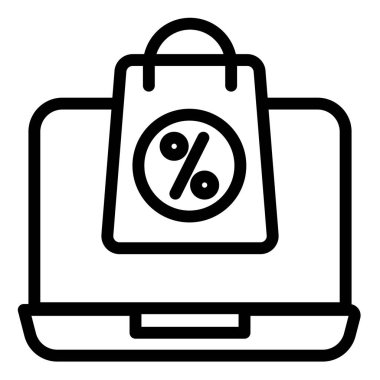 Beyaz arkaplanda izole edilmiş ticari çizgi simgesi vektör illüstrasyonu