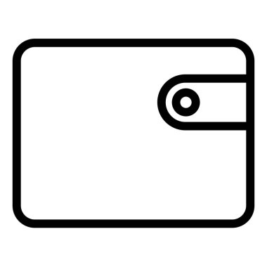 Cüzdan çizgisi simgesi çizimi beyaz arkaplanda izole edildi