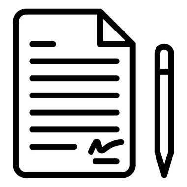 anlaşma çizgisi simgesi çizimi beyaz arkaplanda izole edildi