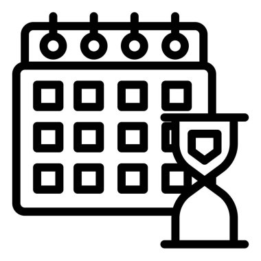 Süre bitiş çizgisi simgesi çizimi beyaz arkaplanda izole edildi