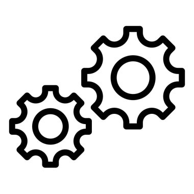 dişli çizgi simgesi vektör çizimi beyaz arkaplanda izole edildi