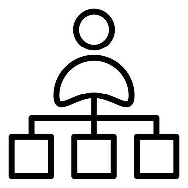 hiyerarşi çizgi simgesi çizimi beyaz arkaplanda izole edildi