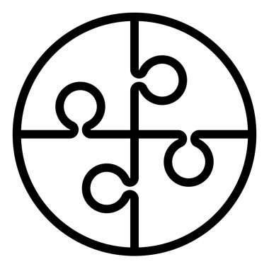 Bulmaca çizgisi simgesi çizimi beyaz arkaplanda izole edildi