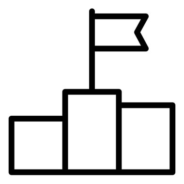 Podyum çizgisi ikon vektör çizimi beyaz arkaplanda izole edildi