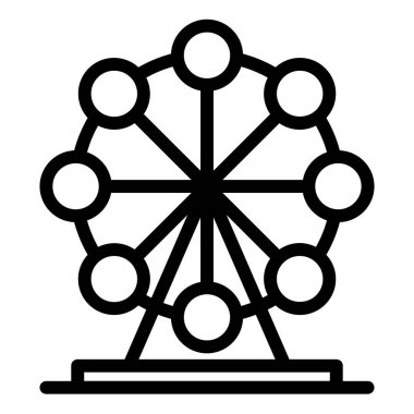 beyaz arkaplanda izole edilmiş ferris çizgisi simgesi vektör çizimi