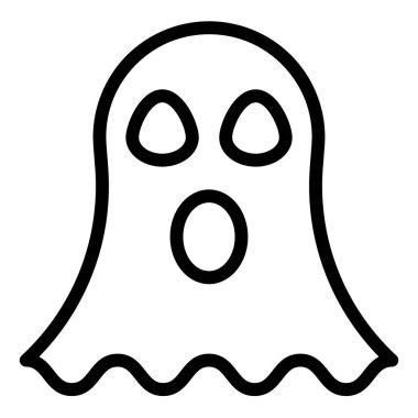 beyaz arkaplanda izole edilmiş hayalet çizgi ikon vektör çizimi