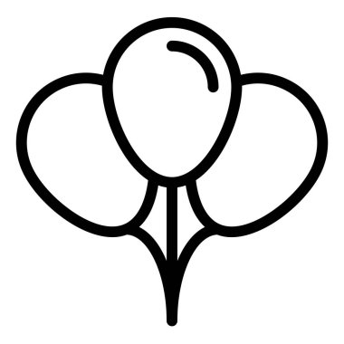 beyaz arkaplanda izole edilmiş balonlar çizgi simgesi vektör çizimi