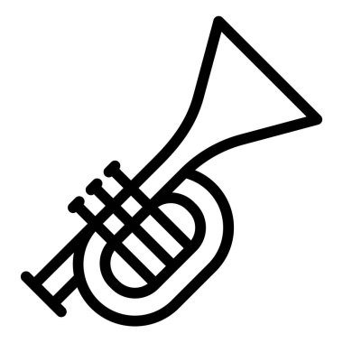 Trompet çizgisi simgesi çizimi beyaz arkaplanda izole edildi