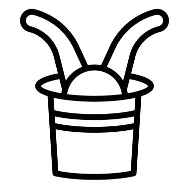 beyaz arkaplanda izole edilmiş tavşan çizgi simgesi vektör çizimi