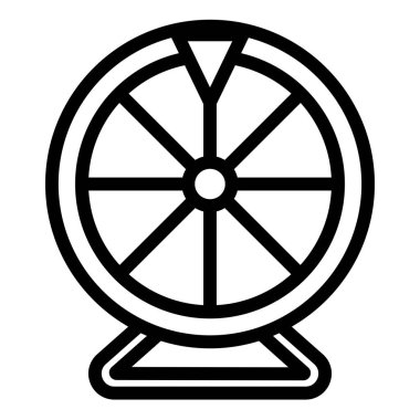 Fal tekerleği çizgisi simgesi çizimi beyaz arkaplanda izole edildi