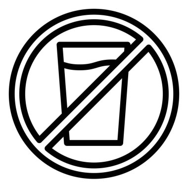 Beyaz arkaplanda izole edilmiş içecek çizgisi simgesi çizimi yok