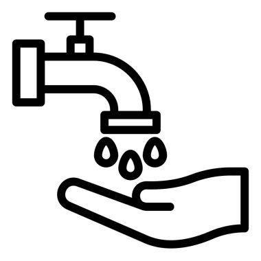 wudhu çizgi simgesi vektör çizimi beyaz arkaplanda izole edildi