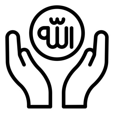 Beyaz arkaplanda izole edilmiş dua satırı simgesi vektör illüstrasyonu