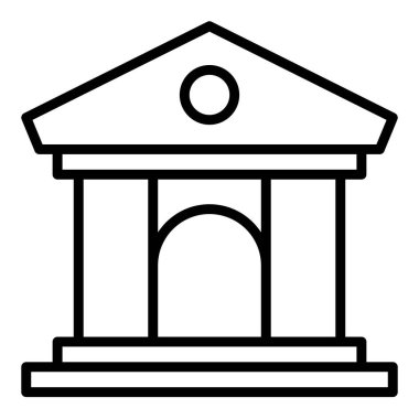 Banka çizgisi simgesi vektör çizimi beyaz arkaplanda izole edildi