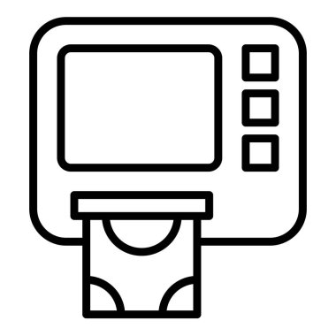 beyaz arkaplanda izole edilmiş atm satır simgesi vektör çizimi