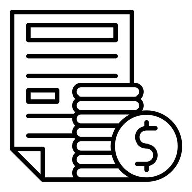 fatura satırı simgesi vektör çizimi beyaz arkaplanda izole edildi