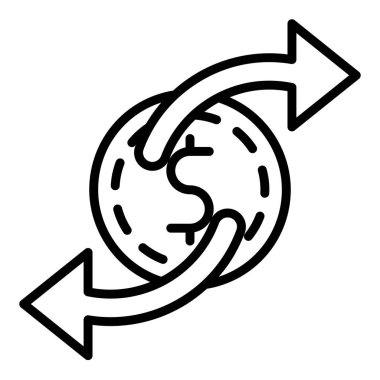 para akışı çizgisi simgesi çizimi beyaz arkaplanda izole edildi