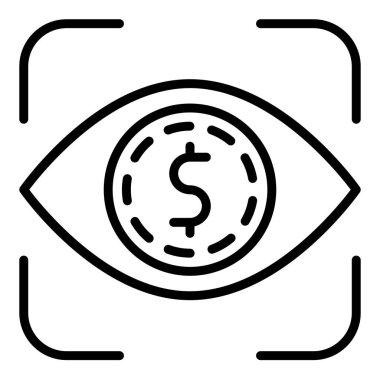 Göz çizgisi simgesi çizimi beyaz arkaplanda izole edildi