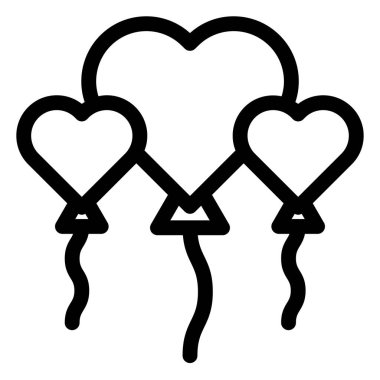 kalp balonu çizgisi simgesi çizimi beyaz arkaplanda izole edildi