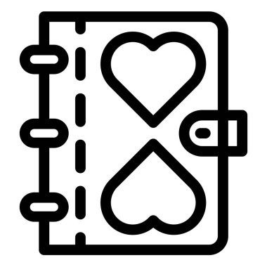 aşk günlük çizgisi simgesi çizimi beyaz arkaplanda izole edildi