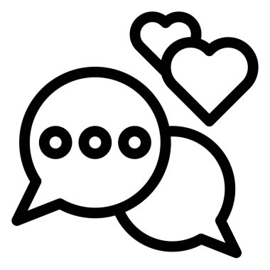 Aşk sohbet hattı simgesi vektör çizimi beyaz arkaplanda izole edildi