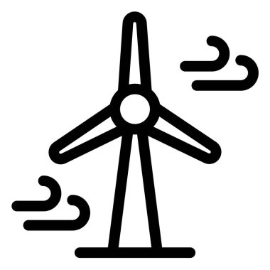 Yel değirmeni çizgi simgesi çizimi beyaz arkaplanda izole edildi