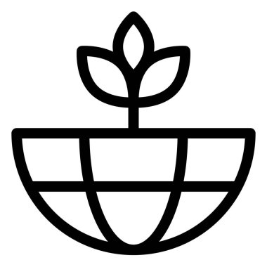 Ekoloji çizgisi ikon vektör çizimi beyaz arkaplanda izole edildi