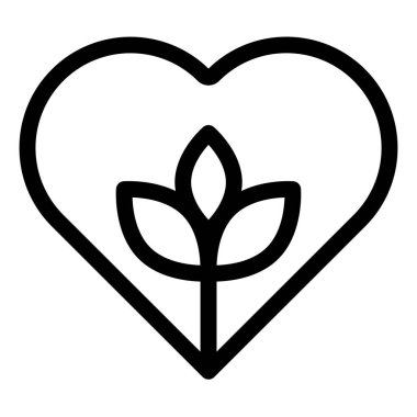 Beyaz arkaplanda izole edilmiş sevilen bitki çizgisi ikonu vektör çizimi