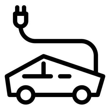 yeşil otomobil çizgisi ikon vektör çizimi beyaz arkaplanda izole edildi