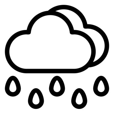 beyaz arkaplanda izole edilmiş yağmur çizgisi ikonu vektör illüstrasyonu