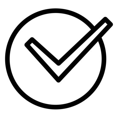 Beyaz arkaplanda izole edilmiş kutucuk satırı simgesi vektör illemesini işaretle