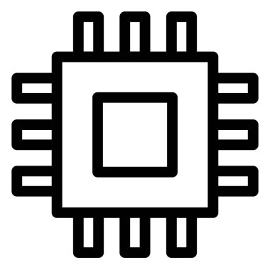 beyaz arkaplanda çip çizgisi simgesi çizimi izole edildi