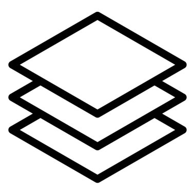 Kare çizgi simgesi çizimi beyaz arkaplanda izole edildi