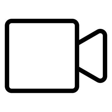 Video kamera çizgi simgesi vektör çizimi beyaz arkaplanda izole edildi