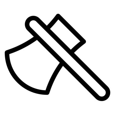 Beyaz arkaplanda izole edilmiş balta satır simgesi vektör çizimi