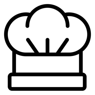 Şef hat çizgisi simgesi çizimi beyaz arkaplanda izole edildi