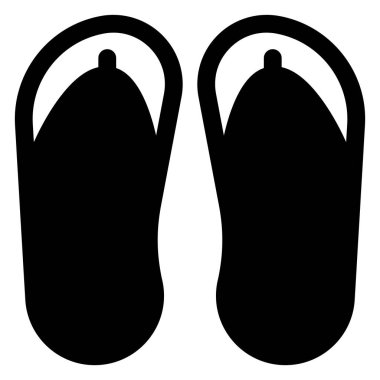 parmak arası terlikler, kabartma simgesi vektör çizimi beyaz arkaplanda izole edildi