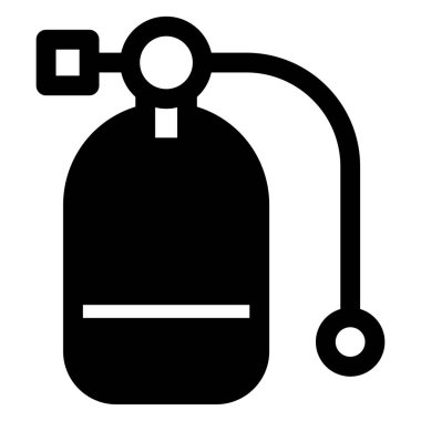 Beyaz arkaplanda izole edilmiş scuba tank glyph vektör çizimi